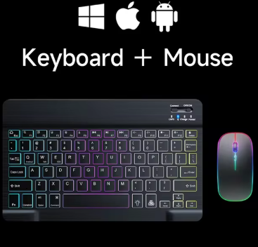 Teclado e Mouse Sem Fio Recarregável